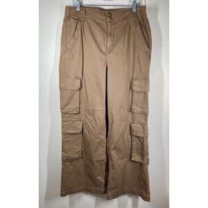 Arizona Jean Co Cargo Pants junior Sz 13 Tan Khaki Utility Pockets Cotton Blend